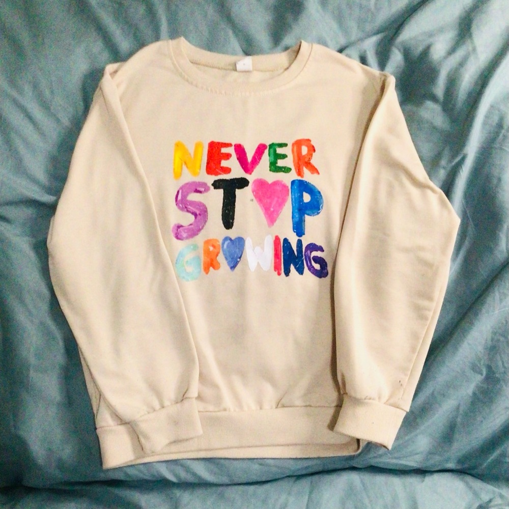 SHEIN Cream Sweatshirt with Colorful Graphic